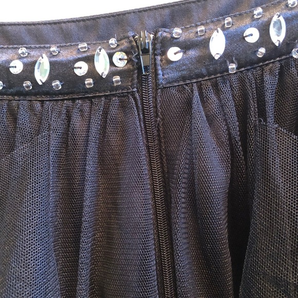 Beautiful Tulle Skirt with Rhinestone Waistband Size 9 Black - Picture 4 of 8